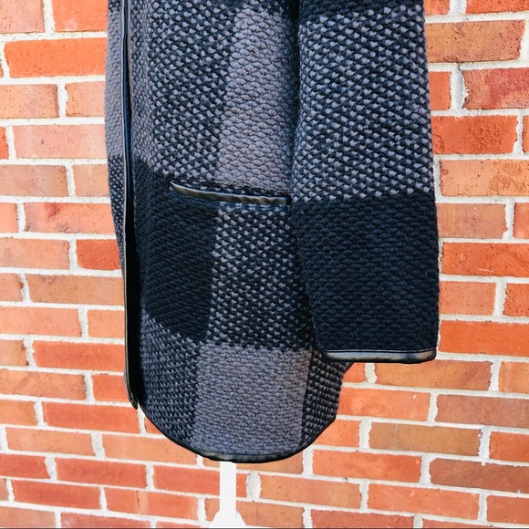 Old Navy Black & Gray Open Front Plaid Coatigan Cardigan Womens Size Small - Picture 4 of 7